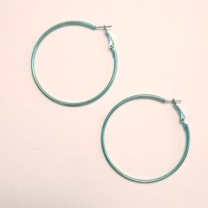 Large Mint Green Hoop Earrings